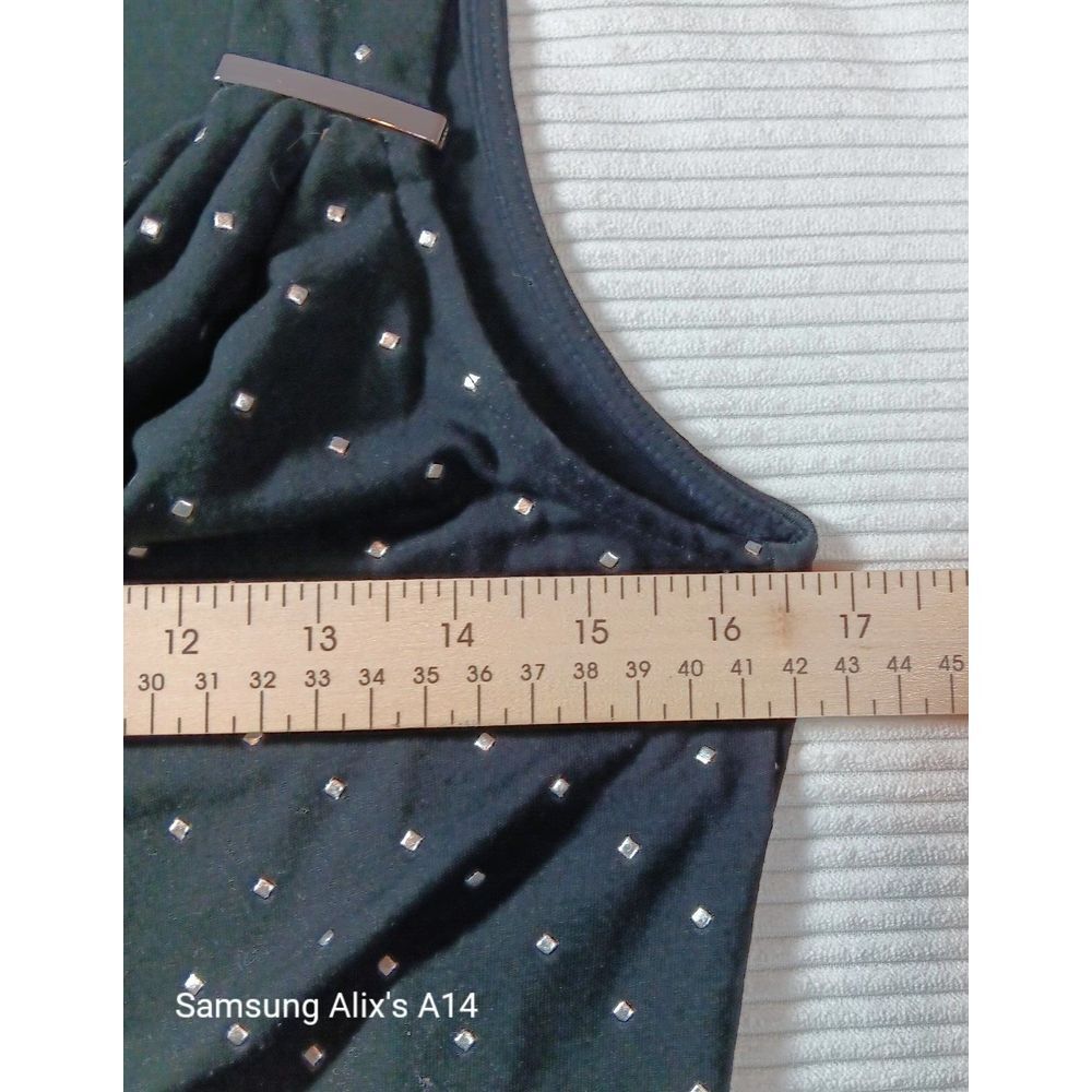 White /Black House Market ‎ Sleeveless  Black Blouse Dewdrops Draped Size Small - Picture 3 of 7